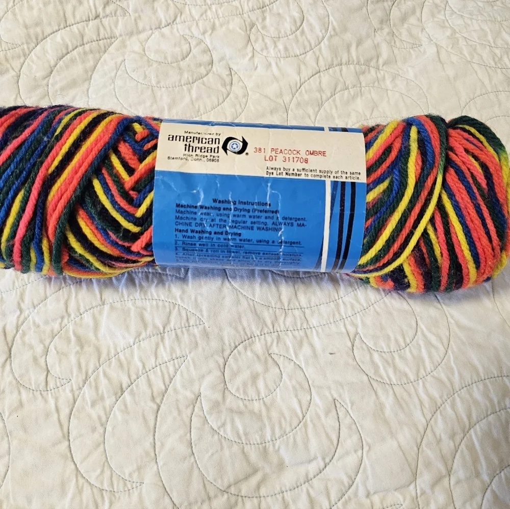 Dawn Sayelle Vintage 381 Peacock Ombre Knitting Yarn Lot 311708